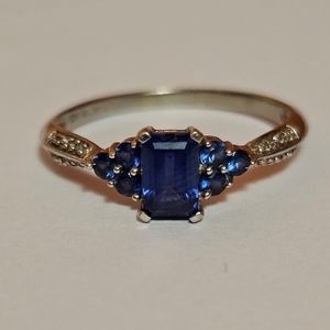 10k white gold sapphire ring